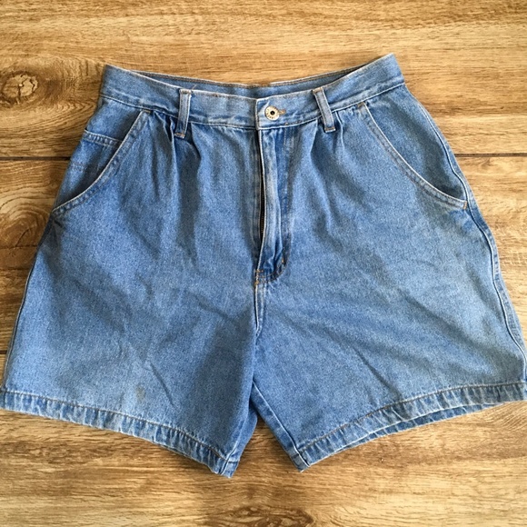 Vintage High Waist Jean Denim Shorts - Picture 2 of 8